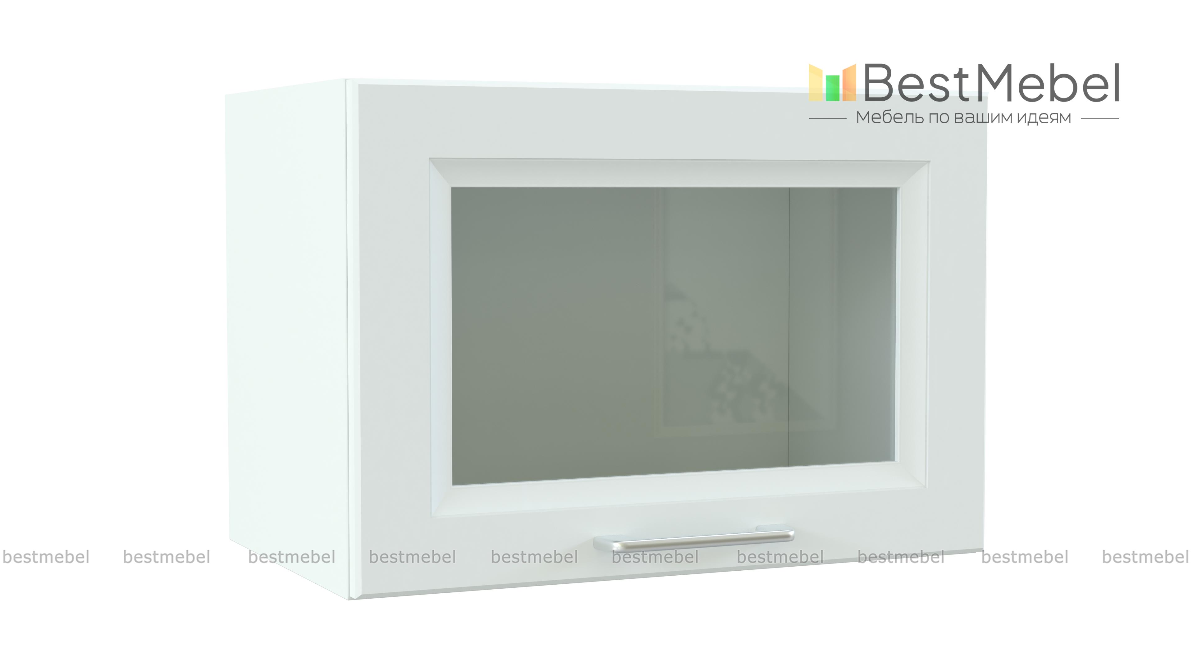 Шкаф верхний горизонтальный остекленный Европа BMS - Фото