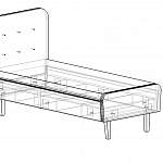 Чертеж Кровать Лен 16 BMS