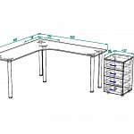 Схема сборки Угловой письменный стол для двоих Канзас 38 BMS