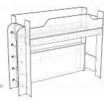 Чертеж Кровать-чердак с диваном Мармелад 12 BMS
