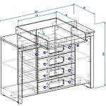 Схема сборки Пеленальный комод Веста Деко 3 BMS