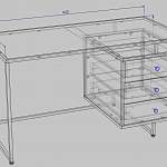 Чертеж Стол компьютерный Бавария 13 BMS