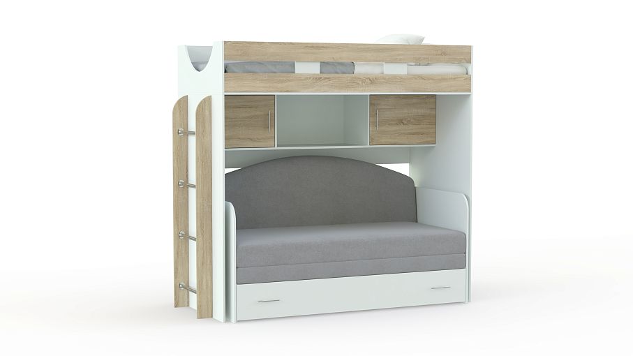 Кровать-чердак с диваном Пума 4 BMS - Фото