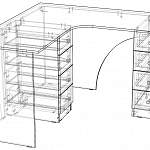 Схема сборки Угловой письменный стол для двоих Фреско 47 BMS